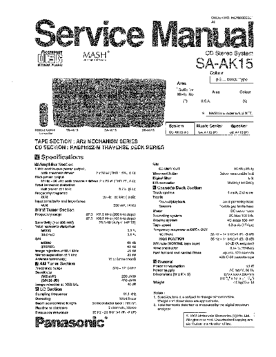 panasonic pan15  panasonic Audio SA-AK15(P pan15.pdf