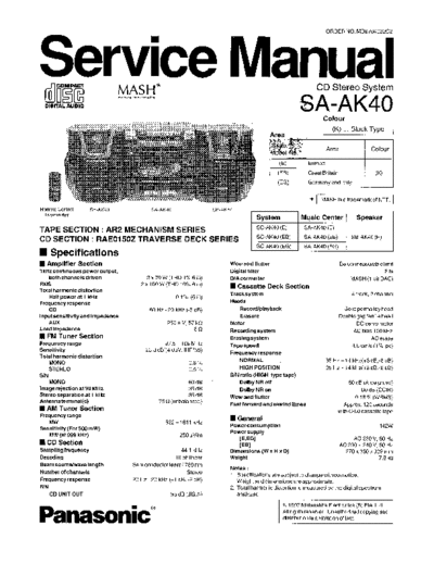 panasonic 6552 - manuel technique  panasonic Audio SA-AK40 6552 - manuel technique.pdf