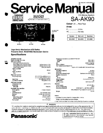 panasonic saak90  panasonic Audio SA-AK90 saak90.pdf