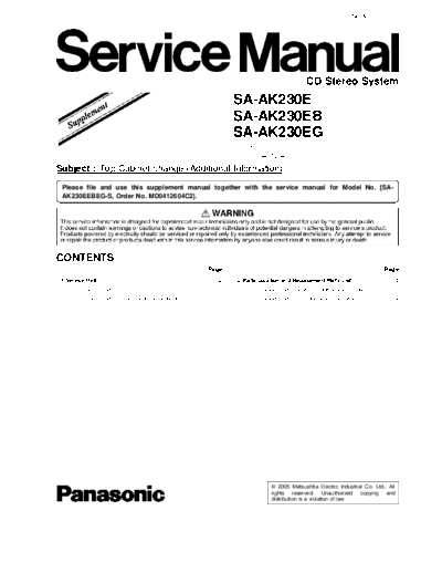 panasonic MD0512450S2  panasonic Audio SA-AK230E MD0512450S2.pdf