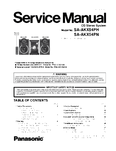 panasonic SA-AKX54+PSG1203049CE  panasonic Audio SA-AKX54 SA-AKX54+PSG1203049CE.pdf