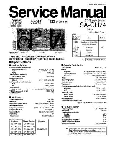 panasonic hfe panasonic sa-ch74 service  panasonic Audio SA-CH74 hfe_panasonic_sa-ch74_service.pdf