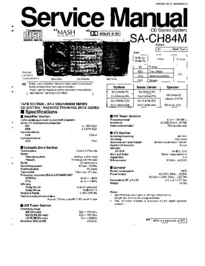 panasonic hfe panasonic sa-ch84m service  panasonic Audio SA-CH84M hfe_panasonic_sa-ch84m_service.pdf