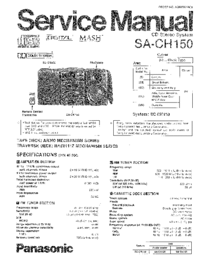 panasonic ad9308229c8  panasonic Audio SA-CH150 ad9308229c8.pdf
