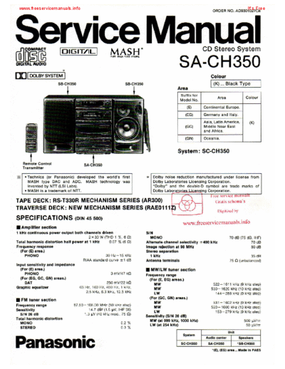 panasonic sa-ch350  panasonic Audio SA-CH350 sa-ch350.pdf
