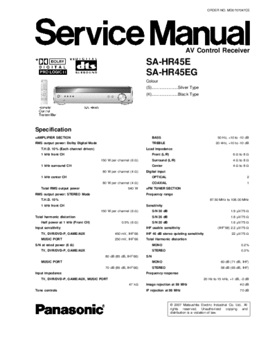 panasonic MD0707047CE PRINTDB  panasonic Audio SA-HR45E MD0707047CE_PRINTDB.pdf