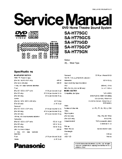 panasonic panasonic+SA-HT75G  panasonic Audio SA-HT75G panasonic+SA-HT75G.pdf