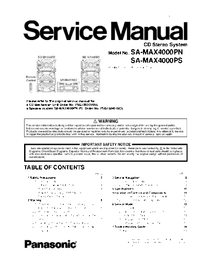 panasonic PSG1504011CE PRINTDB  panasonic Audio SA-MAX4000PN PSG1504011CE_PRINTDB.pdf