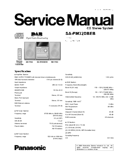 panasonic MD0603069C2 A SA-PM32DBEB  panasonic Audio SA-PM32DBEB MD0603069C2_A_SA-PM32DBEB.pdf