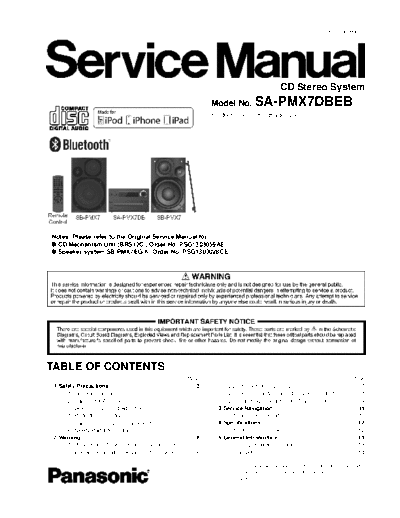 panasonic PSG1303006CE PRINTDB  panasonic Audio SA-PMX7 PSG1303006CE_PRINTDB.pdf