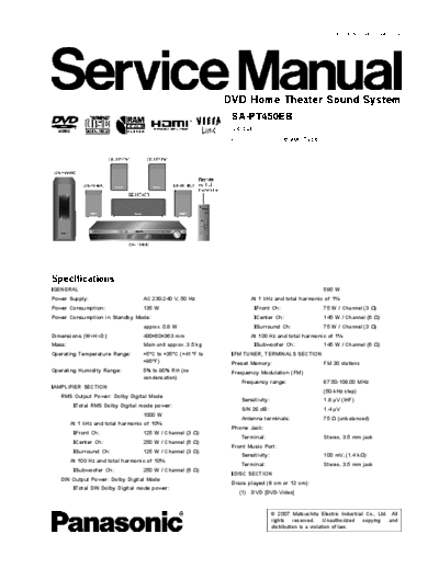 panasonic MD0704033CE A SA-PT450EB  panasonic Audio SA-PT450EB MD0704033CE_A_SA-PT450EB.pdf