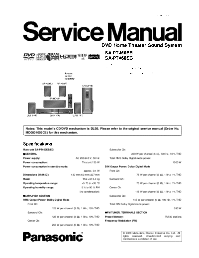 panasonic MD0801001CE PRINTDB  panasonic Audio SA-PT460EG MD0801001CE_PRINTDB.pdf