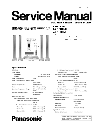 panasonic MD0704038CE A SA-PT850E  panasonic Audio SA-PT850E MD0704038CE_A_SA-PT850E.pdf