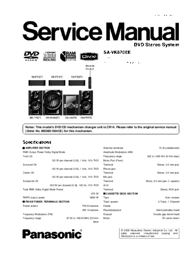 panasonic panasonic-sa vk870ee  panasonic Audio SA-VK870EE panasonic-sa_vk870ee.pdf