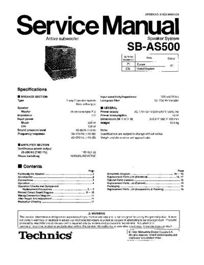 panasonic 6535 - manuual de servicio  panasonic Audio SB-AS500 6535 - manuual de servicio.pdf