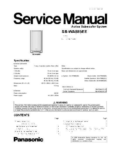 panasonic panasonic sb-wa885ee[1]  panasonic Audio SB-WA885EE panasonic_sb-wa885ee[1].pdf