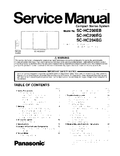 panasonic PSG1803004CE PRINTDB  panasonic Audio SC-HC204 PSG1803004CE_PRINTDB.pdf