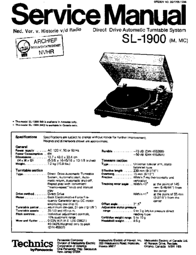panasonic Panasonic SL1900  panasonic Audio SL-1900 Panasonic_SL1900.pdf