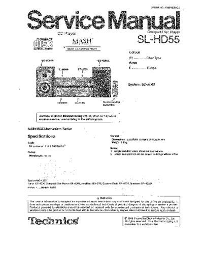 panasonic 4492 - manual de servicio  panasonic Audio SL-HD55 4492 - manual de servicio.pdf