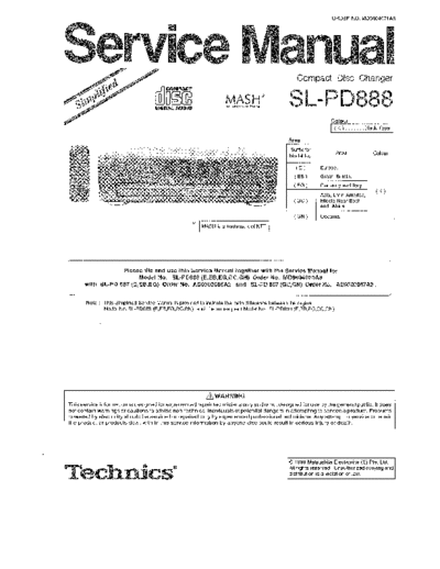 panasonic 3461 - suplemento manual de servicio sl-pd888  utilizar junto al manual de servicio del sl-pd687  panasonic Audio SL-PD888 3461 - suplemento manual de servicio sl-pd888  utilizar junto al manual de servicio del sl-pd687.pdf
