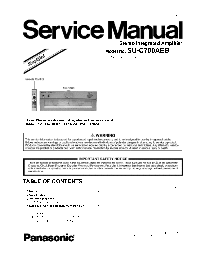 panasonic PSG1508002AE PRINTDB  panasonic Audio SU-C700 PSG1508002AE_PRINTDB.pdf