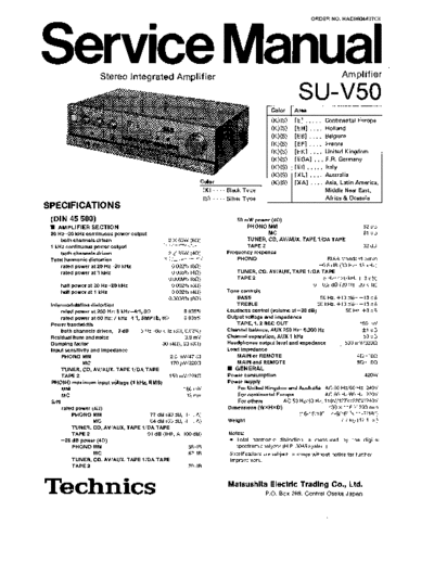 panasonic 4497 - manual de servicio  panasonic Audio SU-V50 4497 - manual de servicio.pdf