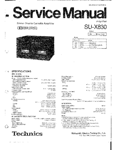 panasonic SU-X830  panasonic Audio SU-X830 SU-X830.pdf