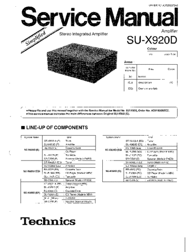 panasonic 7908 - suplemento manual de servicio  panasonic Audio SU-X920D 7908 - suplemento manual de servicio.pdf