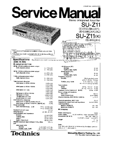 panasonic 3692 - manual de servicio  panasonic Audio SU-Z11 3692 - manual de servicio.pdf