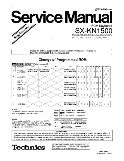 panasonic 4230 - suplemento del manual de servicio  panasonic Audio SX-KN1500 4230 - suplemento del manual de servicio.pdf