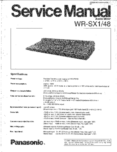 panasonic 4952 - manual de servicio1-12 specifications  panasonic Audio WR-SX1 4952 - manual de servicio1-12 specifications.pdf