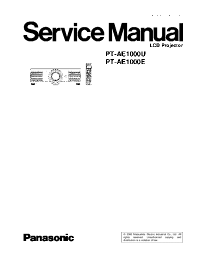 panasonic Panasonic PT-AE1000E PT-AE1000U [SM]  panasonic Beamer PT-AE1000E Panasonic PT-AE1000E PT-AE1000U [SM].pdf