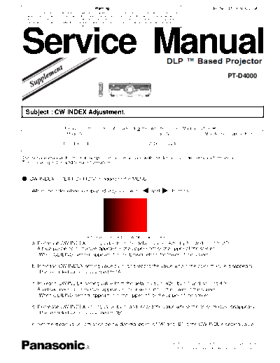 panasonic Panasonic PT-D4000 Adjustment  panasonic Beamer PT-D4000 Panasonic_PT-D4000_Adjustment.pdf