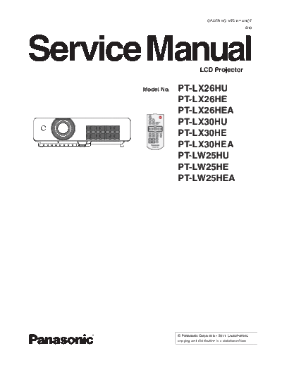 panasonic pt-lx26hu sm  panasonic Beamer PT-LW25HEA pt-lx26hu_sm.pdf
