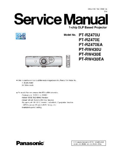 panasonic PT-RZ470 Service Manual[1]  panasonic Beamer PT-RW430E PT-RZ470_Service_Manual[1].pdf