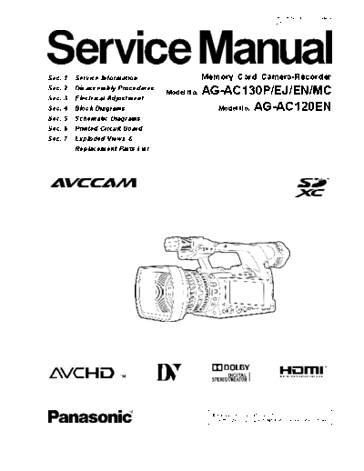 panasonic panasonic ag-ac130 ag-ac120en sm  panasonic Cam AG-AC130 panasonic_ag-ac130_ag-ac120en_sm.pdf