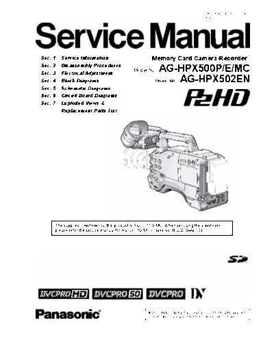 panasonic 7352 - manual de servicio -1- portada  panasonic Cam AG-HPX555 7352 - manual de servicio -1- portada.pdf