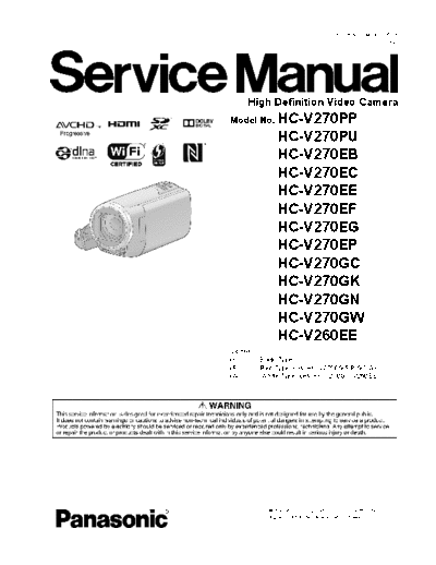 panasonic vm1501005ce  panasonic Cam HC-V260EE vm1501005ce.pdf