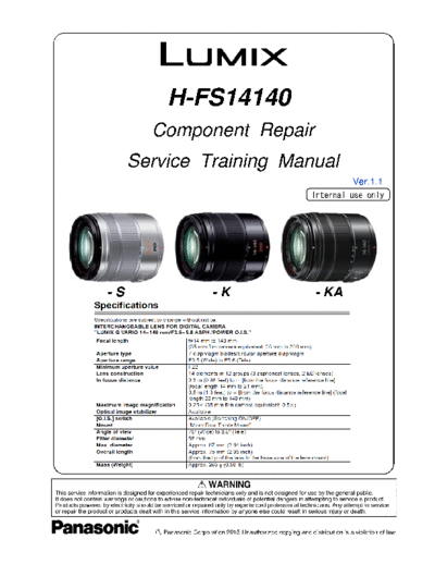 panasonic h-fs14140 training manual  panasonic Cam LUMIX h-fs14140_training_manual.pdf
