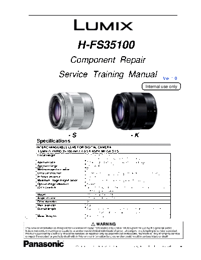 panasonic h-fs35100 training manual  panasonic Cam LUMIX h-fs35100_training_manual.pdf