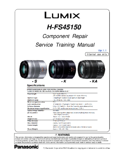 panasonic h-fs45150 training manual  panasonic Cam LUMIX h-fs45150_training_manual.pdf