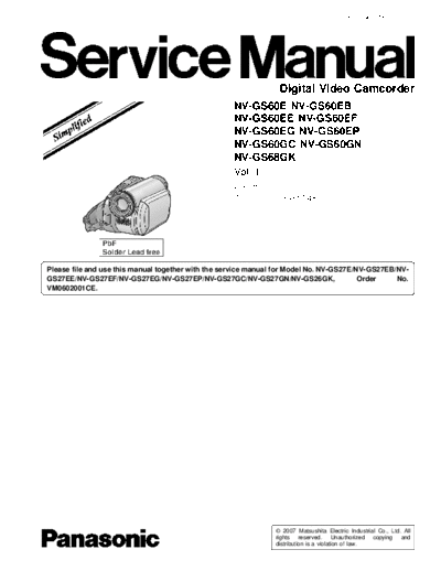 panasonic VM0701016AE  panasonic Cam NV-GS60E VM0701016AE.pdf