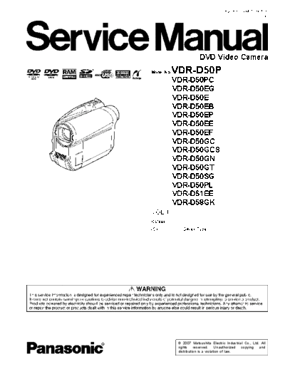 panasonic VM0712051CE  panasonic Cam VDR-D50 VM0712051CE.pdf