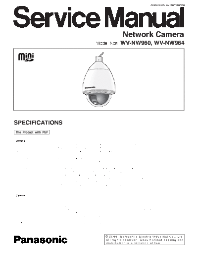 panasonic panasonic wv-nw960 wv-nw964 network camera  panasonic Cam WV-NW960 WV-NW964 panasonic_wv-nw960_wv-nw964_network_camera.pdf