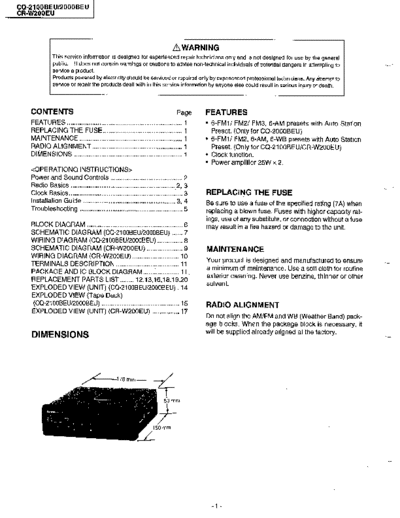 panasonic 80249701  panasonic Car Audio CQ-2100BU 80249701.PDF