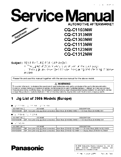 panasonic aced060615s8  panasonic Car Audio CQ-C1313NW aced060615s8.pdf