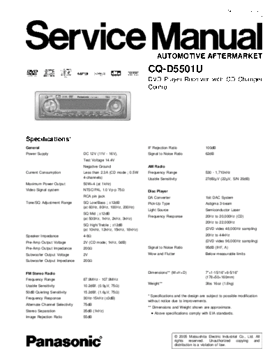panasonic Panasonic CQ-D5501U  panasonic Car Audio CQ-D5501U Panasonic_CQ-D5501U.pdf