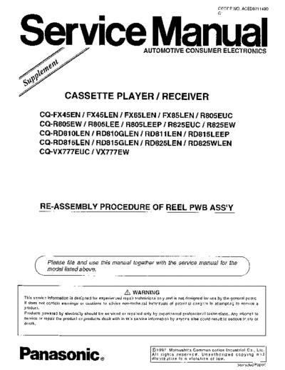 panasonic cq-fx45len  panasonic Car Audio CQ-FX65LEN cq-fx45len.pdf