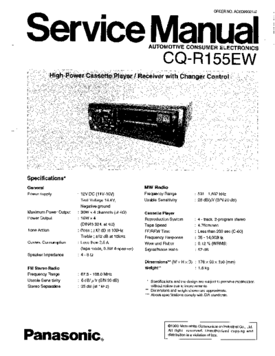 panasonic CQ-R155  panasonic Car Audio CQ-R155 CQ-R155.rar