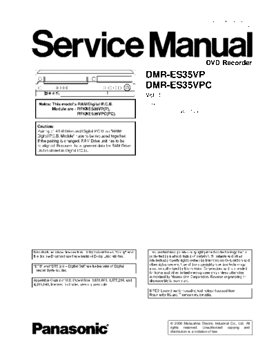 panasonic DMR-ES35VP  panasonic DVD DMR-ES35 DMR-ES35VP.pdf